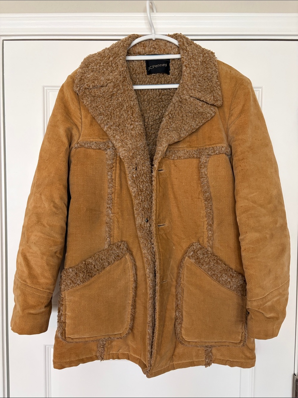 Vintage JCPenney Western Ranch Coat -
Brown Sherpa/Suede-Style